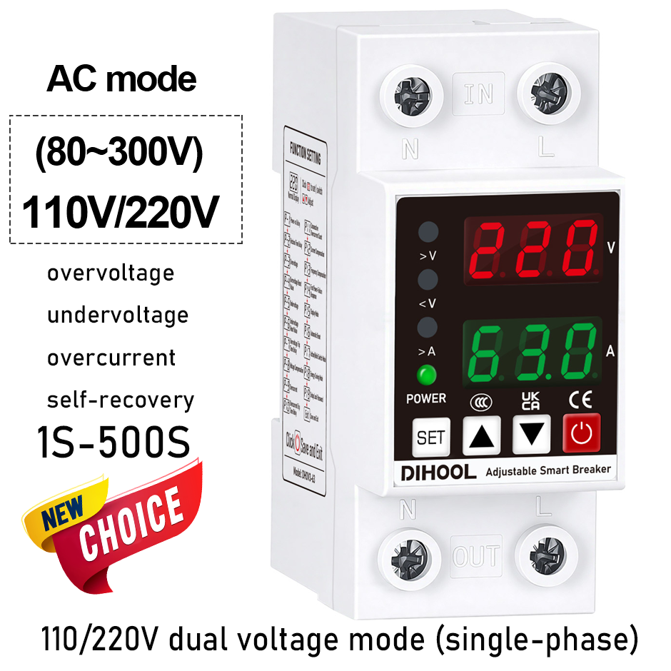 Ac Surge Protector - Adjustable Voltage Current Protector 110/220V 80-300V