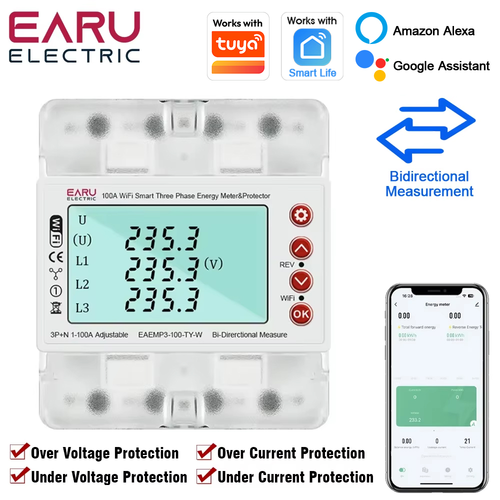 EARU Three Phase Tuya WiFi Sma - огляд і ціна Ac Surge Protector