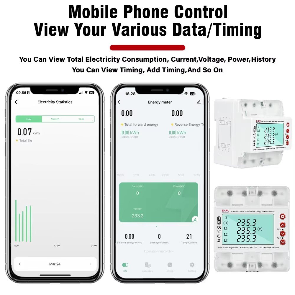 EARU Three Phase Tuya WiFi Sma - огляд і ціна Ac Surge Protector