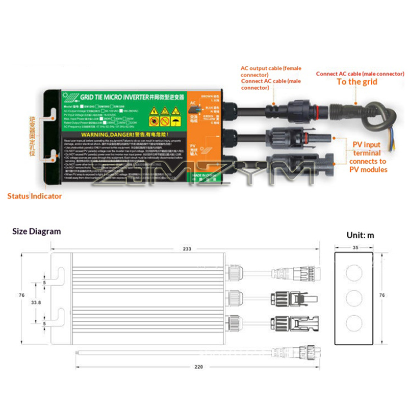 MPPT Grid Tie Inverter 300W 35 - огляд і ціна Grid Tie Micro Inverter