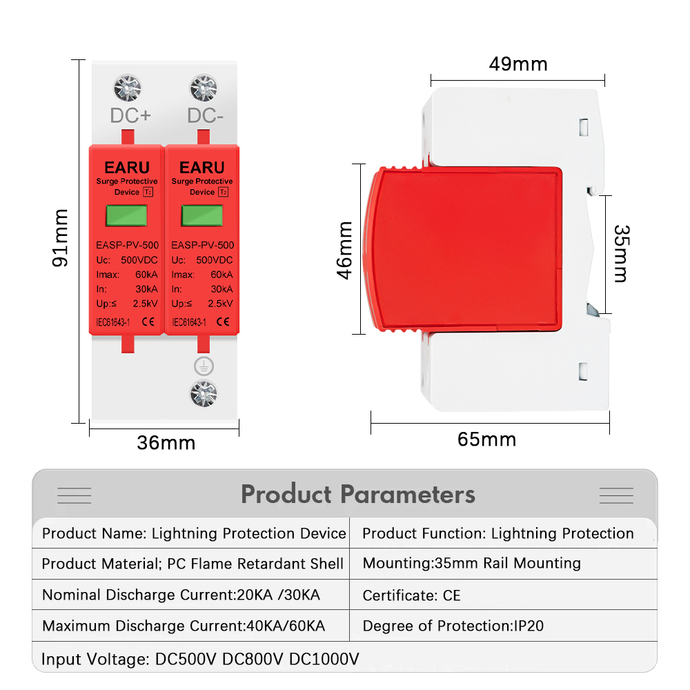 EARU 2P DC SPD Surge Protectiv - огляд і ціна Ac Surge Protector
