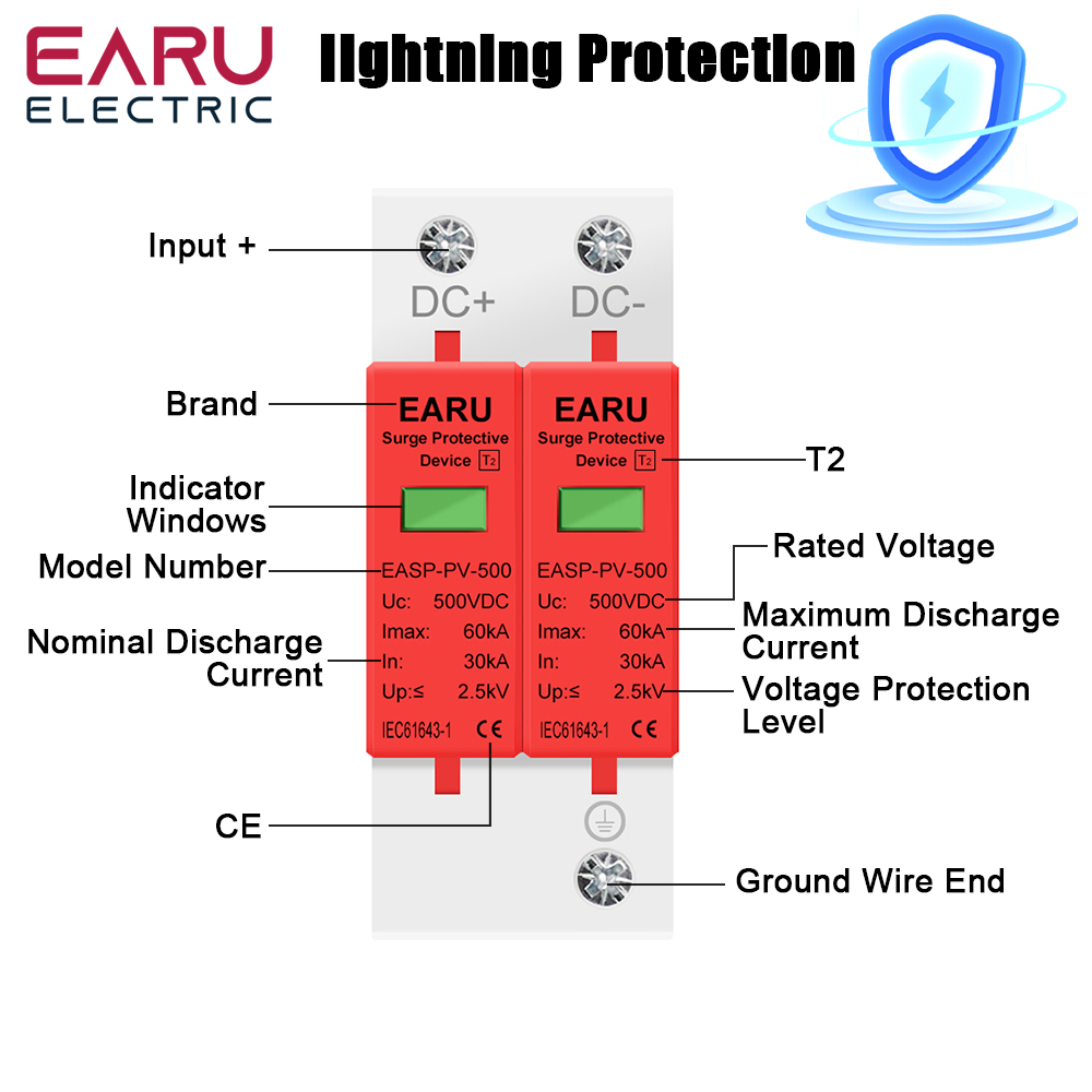 EARU 2P DC SPD Surge Protectiv - огляд і ціна Ac Surge Protector