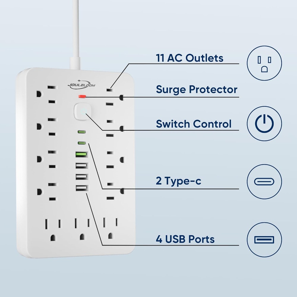 15 FT Flat Plug Surge Protecto - огляд і ціна Ac Surge Protector